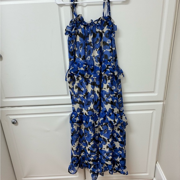 Who What Wear Blue and Black Patterned Dress - Picture 4 of 4